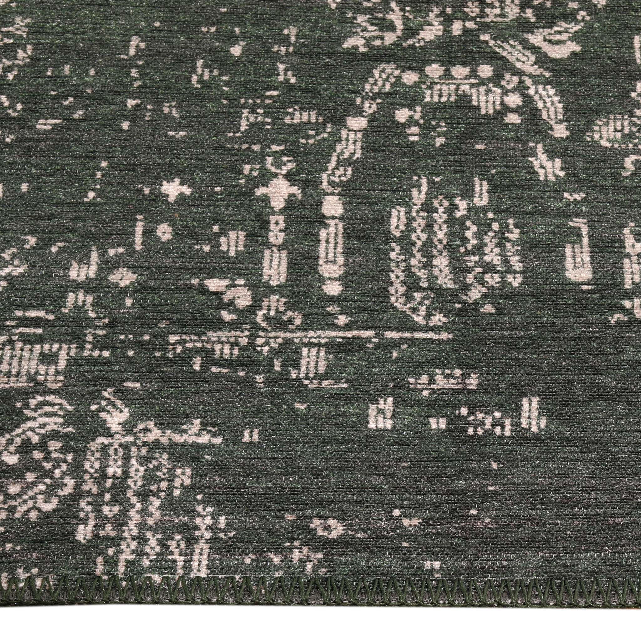 Vintage Turkish 32 Green Hallway Runner