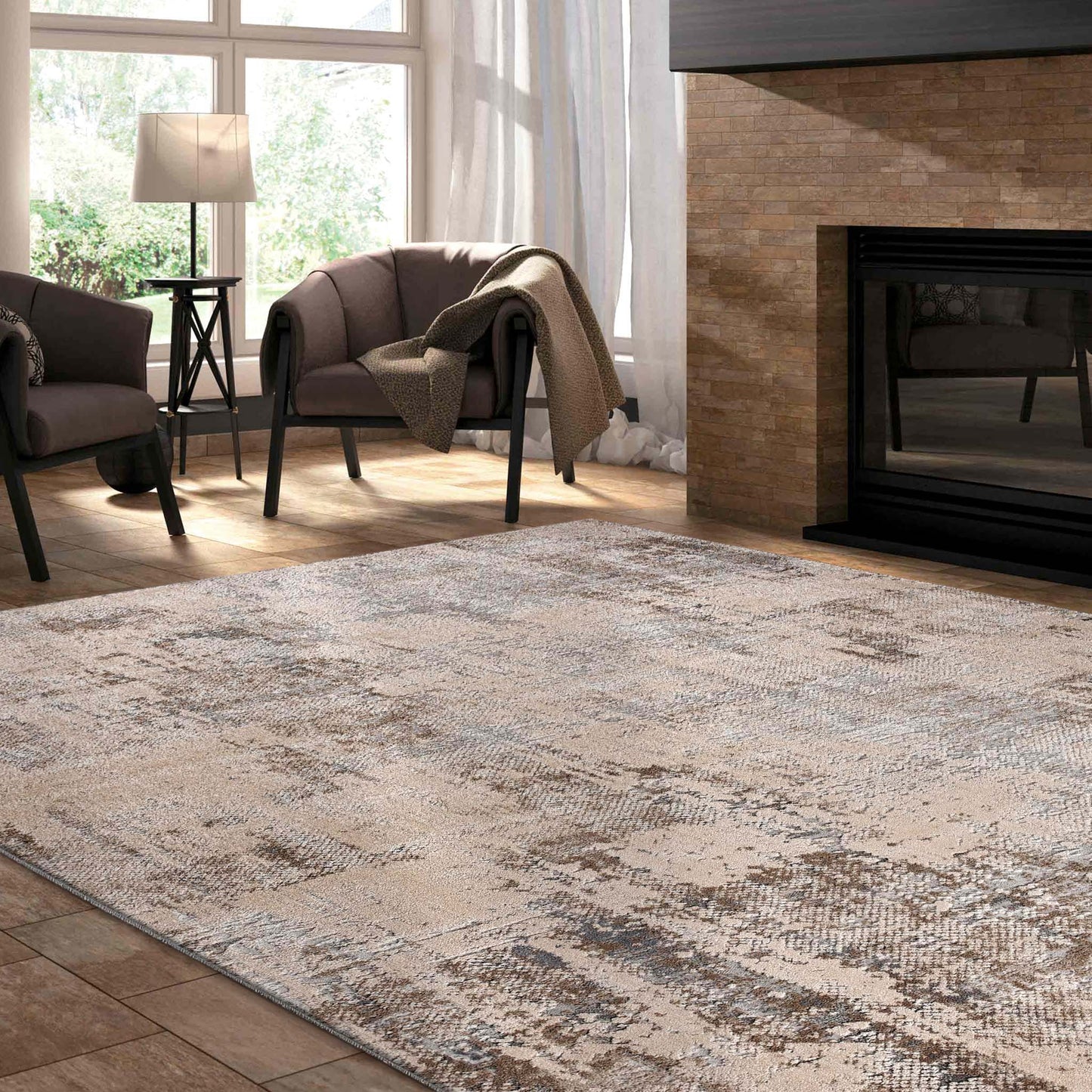 Vogue Istanbul 710 Lt Grey-This ultra-modern collection consists of highly popular designs and colours sculpted into a textured pile made from heat-set polyester and polypropylene. The pastel tones and indistinct patterns used in these rugs make them suit