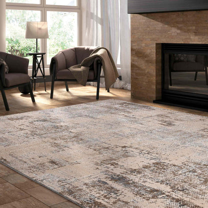 Vogue Istanbul 710 Lt Grey-This ultra-modern collection consists of highly popular designs and colours sculpted into a textured pile made from heat-set polyester and polypropylene. The pastel tones and indistinct patterns used in these rugs make them suit