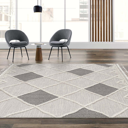 Soft Neutral 3635 Grey Rectangle Rug   