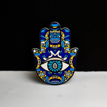 Hamsa Hand Coaster - Blue    