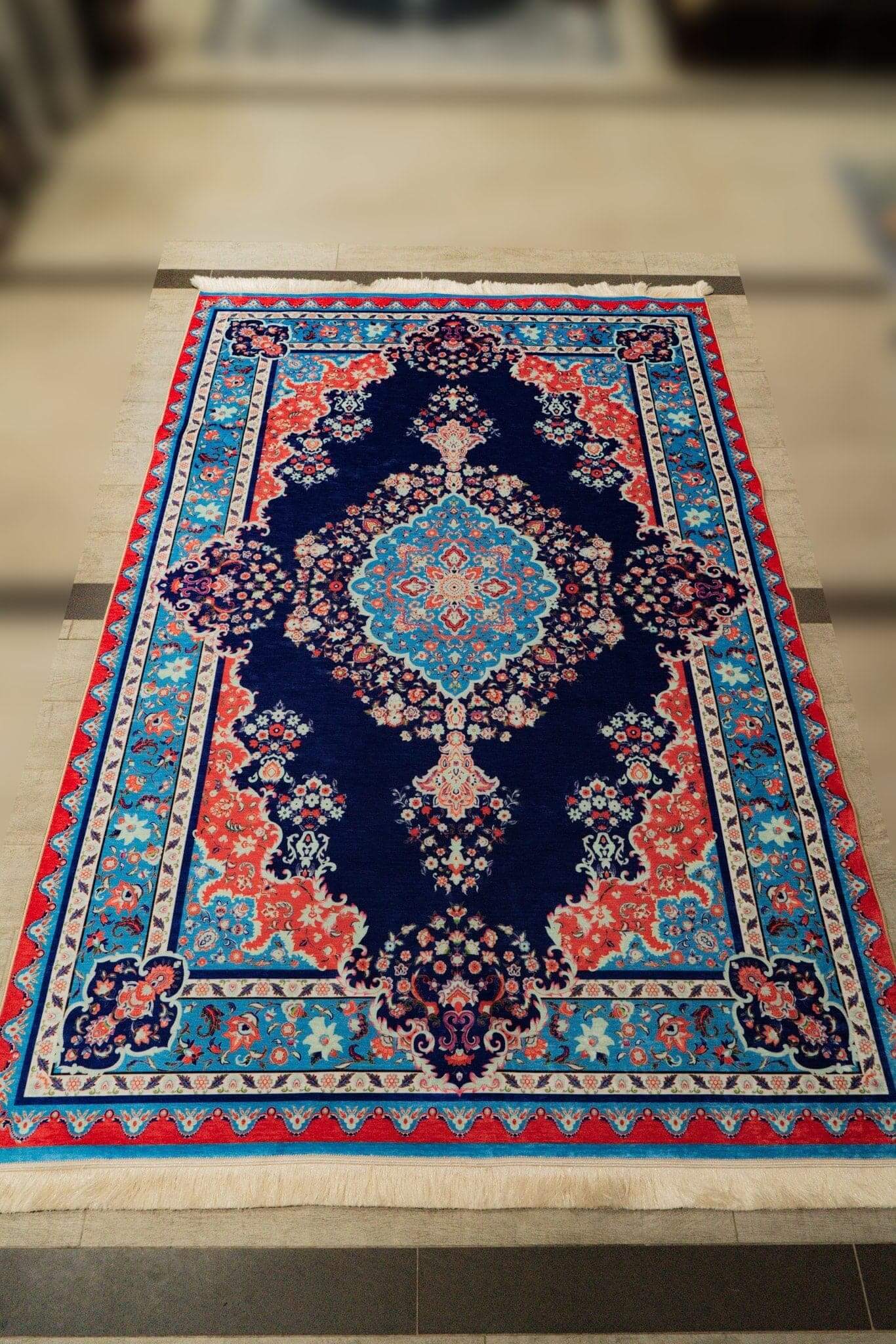 Turkish Rugs- Blue Traditional - Bazaar G Rugs N Gifts