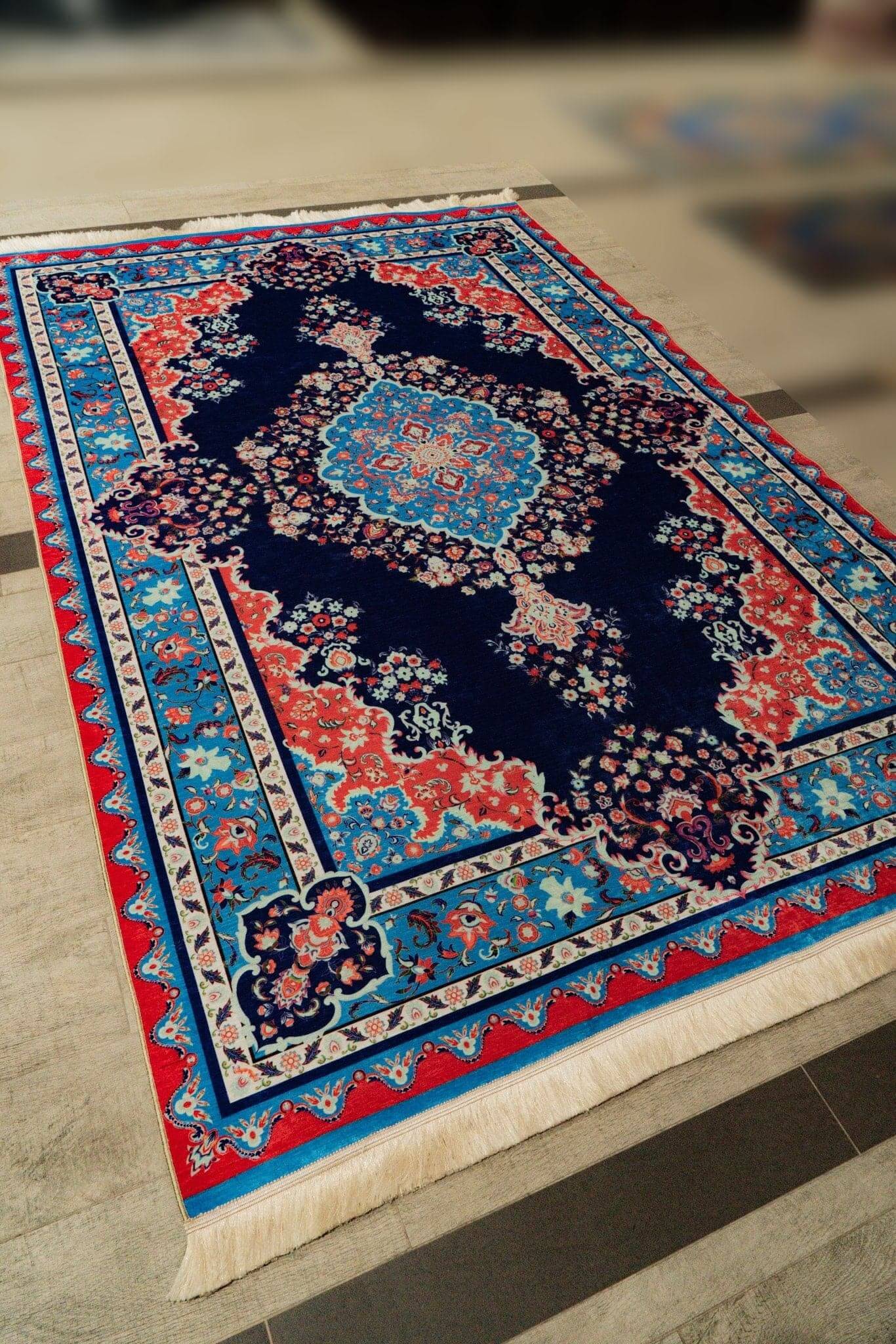 Turkish Rugs- Blue Traditional - Bazaar G Rugs N Gifts